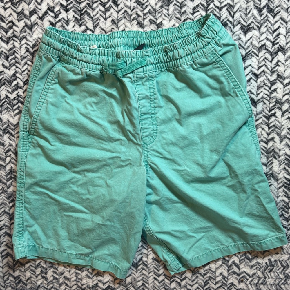 Boys Large Vans Mint Teal Green Elastic-Waist Denim Shorts
